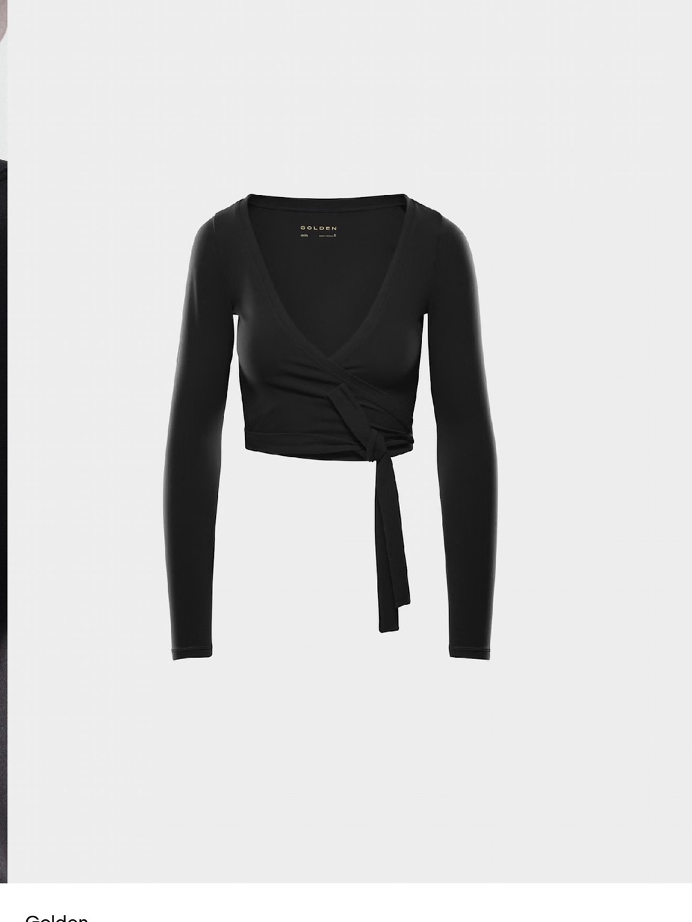 Aritzia Pilates Black Long-Sleeve Wrap Crop Top